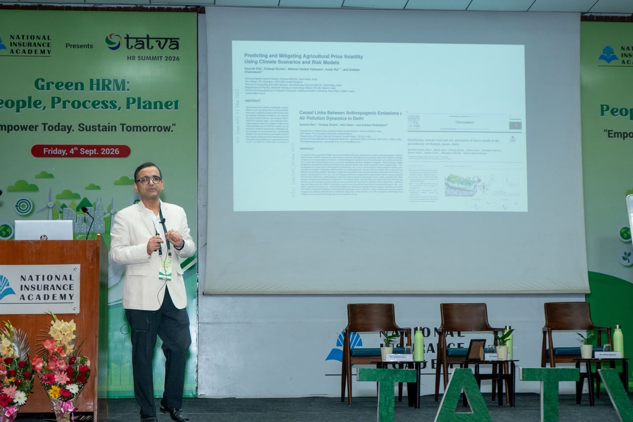 Dr. Sudeep Shukla on stage at National Insurance Academy